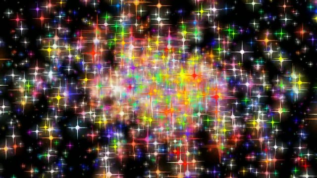 Fond avec &eacute;toiles brillantes en mouvement