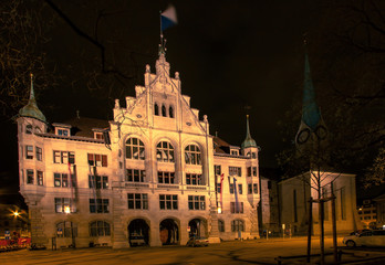 Fototapeta na wymiar Old swiss city Zurich in the night