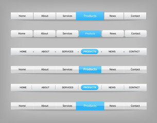 Fototapeta na wymiar set of blue and gray various navigation bar templates