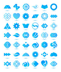 set of vector various geometrical abstract icons, signs, symbols