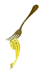 Isolated image of centimeter and fork