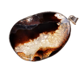 agate semi gem pendant crystals geological mineral