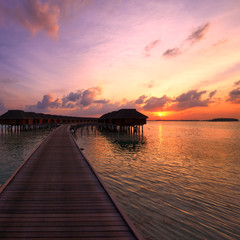 Fototapeta premium Sunset at Maldivian beach