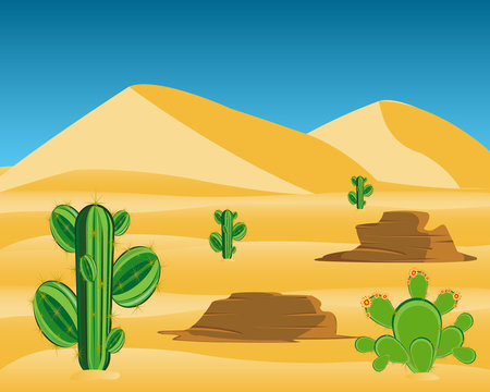 Desert with cactus
