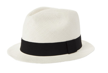 White panama hat isolated on white background