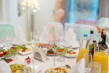 table set for wedding or another catered event dinner 