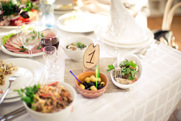 table set for wedding or another catered event dinner 