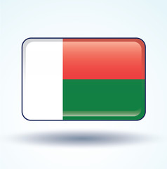 Flag of Madagascar, vector illustration