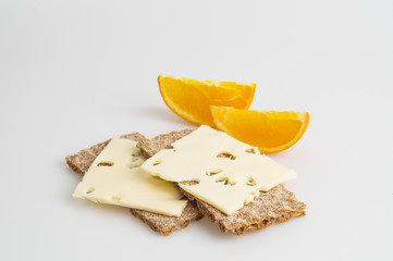 Crispy rye bread with cheese