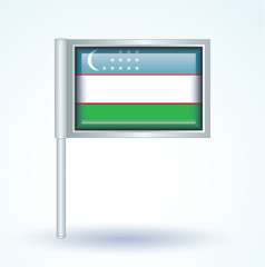 Flag set of Uzbekistan, vector illustration
