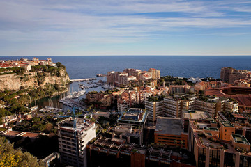 Fototapeta na wymiar Port de Fontveille panorama. Monte Carlo.