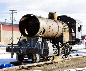 Fototapeta na wymiar part of steam locomotive, Alamosa, Colorado, USA