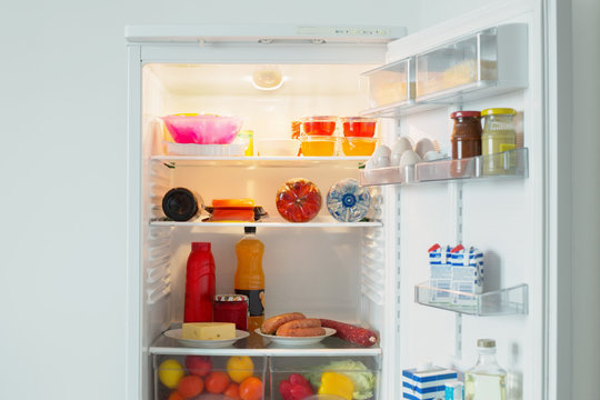 refrigerator with food