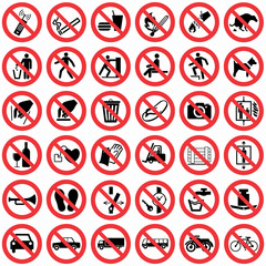 Standard Prohibition sign collection