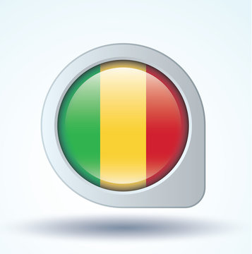 Flag set of Mali, vector illustration