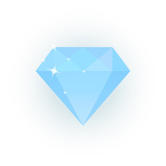 Vector illustration of light blue diamond