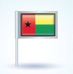 Flag set of guinea bissau, vector illustration