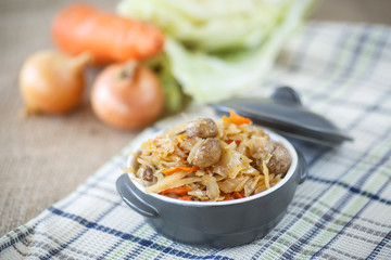 braised cabbage with mushrooms