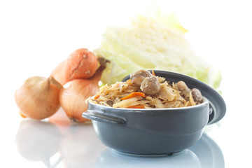 braised cabbage with mushrooms