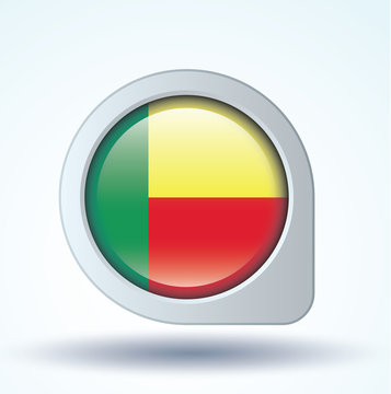 Flag set of Benin, vector illustration