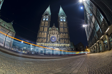 bremen old town night view