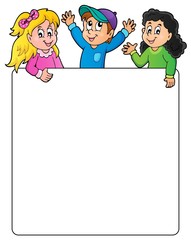 Blank frame with happy kids