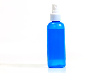 Blue plastic spray bottle