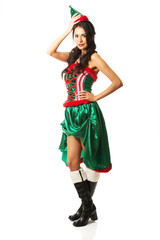 Full length woman wearing elf clothes