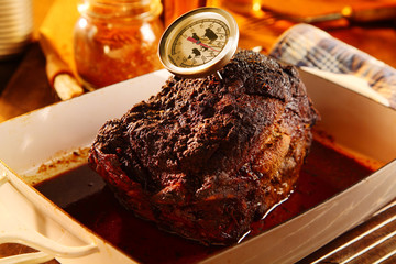 Whole roast shoulder of pulled pork