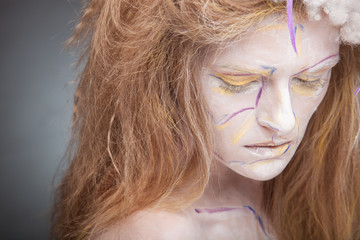 Naklejka premium woman with creative make-up