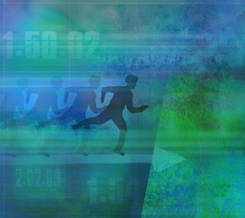 runner silhouette on the abstract background