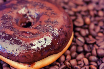 chocolate donuts coffee beans sweet dessert