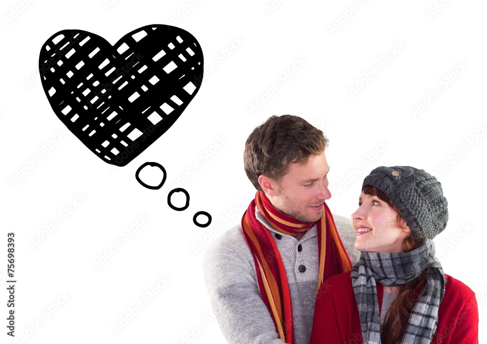 Aufkleber composite image of smiling couple looking at each other