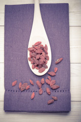 Chinese wolfberry(Lycium barbarum) on white background. goji 