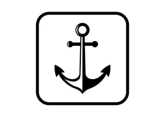 Anchor vector icon on white background