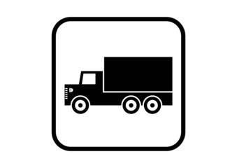 Truck vector icon on white background
