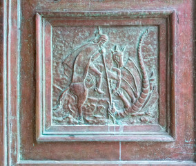 Supetar church door detail