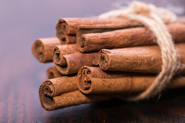 Bunch of cinnamon sticks 