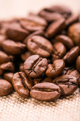 Coffee on grunge wooden background