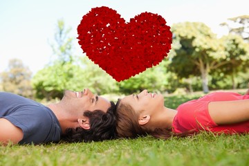 Composite image of valentines couple