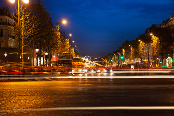Naklejka na ściany i meble Parisian Champs Elysees in evening,