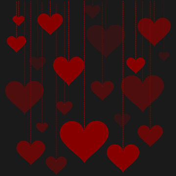 garland of hearts vector background Valentine's Day