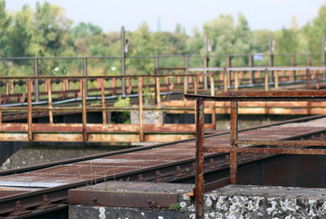 The view on the top of the coal storages in old factory © northernland