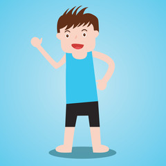 Businessman cartoon dress relaxed singlet