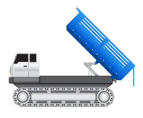 Dump truck vector illustration. May called tipper truck, dumper trailer or tip lorry. Heavy machine equipment or vehicle for construction to load, unload, carrier and delivery sand, rock and gravel.