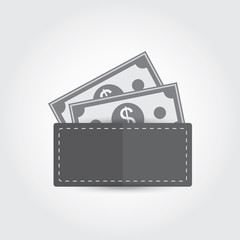 Wallet and Paper Cash icon