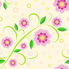 Baby Shoes Daises Seamless Pattern