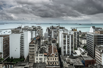 Salvador de Bahia Blick auf die Unterstadt mit Hafen