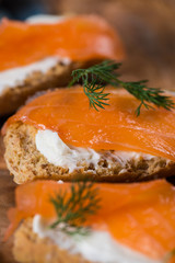 cottage style breakfast with smoked salmon