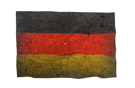 Wehende, schmutzig-texturierte Deutschlandfahne